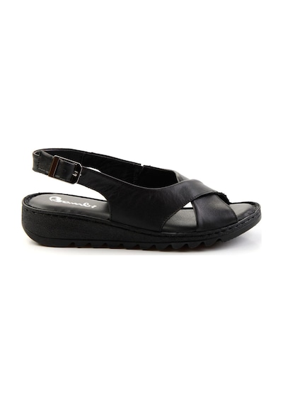 Bambi Siyah Leather Kadın Sandalet K05087404103 Siyah