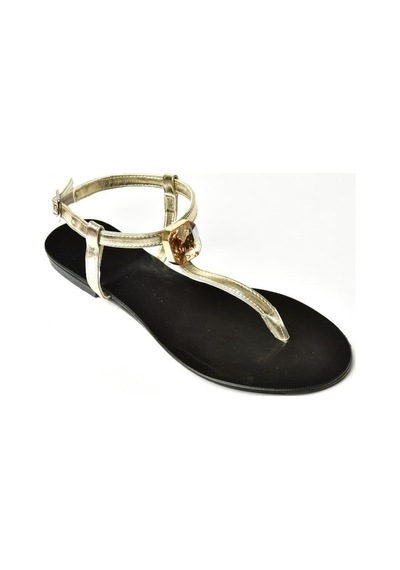 Fox Shoess272095209 Altın Parmak Arası Kadın Sandalet Altın