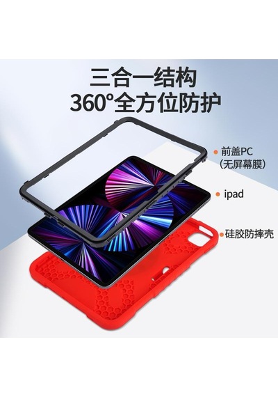 Apple Uyumlu iPad Air 11inç M4/m3/m2 2026-2024 Kılıf Askılı Silikon Handle Ring Yüzüklü Amour Tank Case