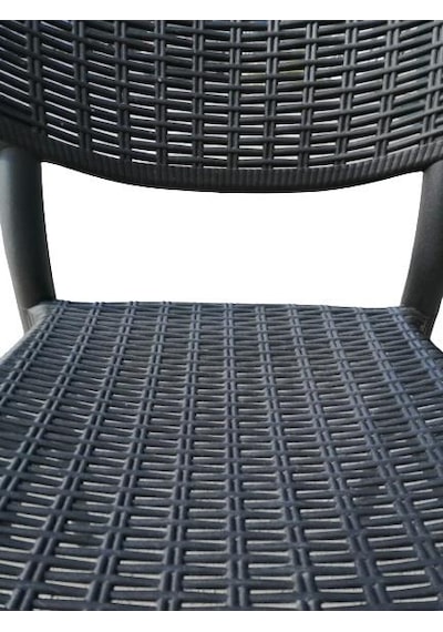 Metal Bacaklı Bambu Rattan Kollu Sandalye Koltuk KAHVE Kahverengi