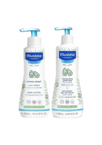 Mustela Yenidoğan Saç Ve Vücut Şampuanı 500 Ml + Mustela Hydra Bebe Vücut Losyonu 300 Ml