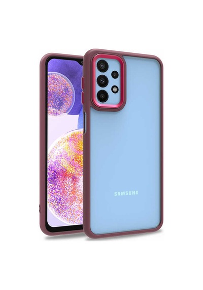 Zore Galaxy Uyumlu A23 Kılıf Flora Kapak - Kırmızı Kirmizi