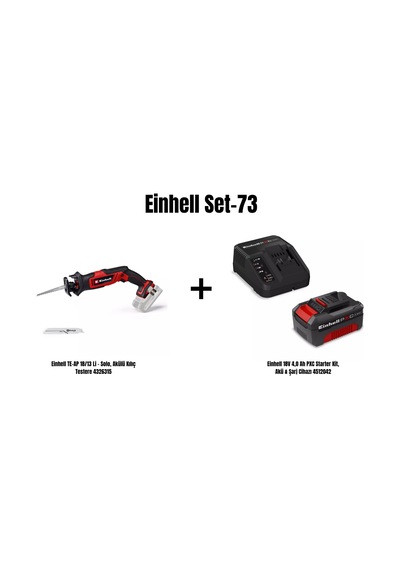 Einhell Set-73 Einhell Te-ap 18/13 Li Akülü Kılıç Testere+einhell 18v 4,0 Ah Pxc Starter Kit, Akü & Şarj Cihazı