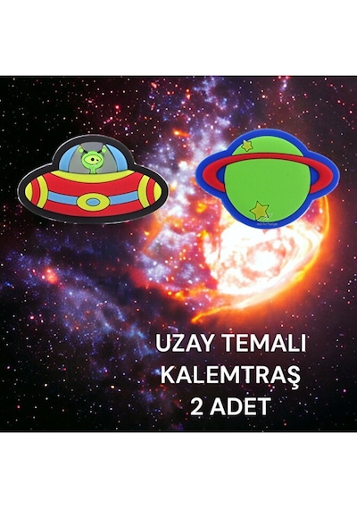 Uzay Temalı Kalemtıraş 2 Adet