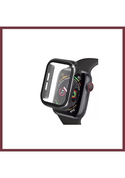Storeşahin Apple Watch 38mm Uyumlu Camlı Kasa Ekran Koruyucu - Siyah Shn0720