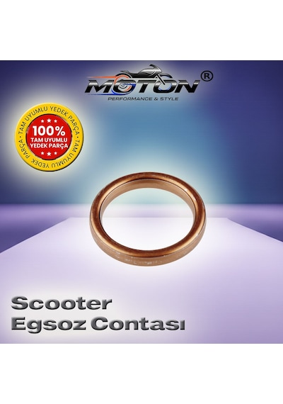 Scooter Egzoz Contası Bakır Universal - Motosiklet Egzoz Boğaz Pulu