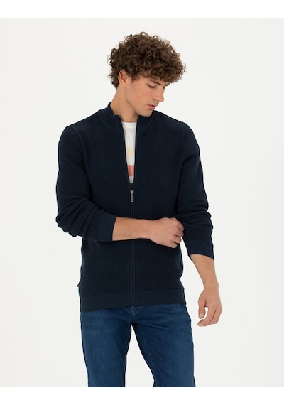 Pierre Cardin Erkek Lacivert Melanj Hırka Triko 50278100-vr120 Lacivert Melanj