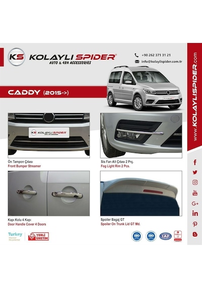 Vw Caddy Ön Tampon Çıtası Krom 2015 ve Sonrası