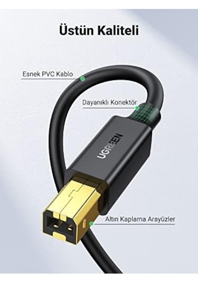 Usb Den Usb-b Ye Yazıcı Tarayıcı Kablosu, 1.5 Metre