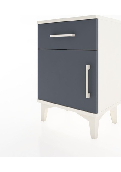 Arges Komodin Tek Raflı Tek Kapaklı 44x30x64 Aytaşı-antrasit Aytaşı