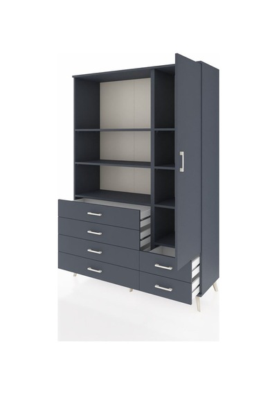 Hyperion Dolap 7 Raflı 6 Çekmeceli Tek Kapaklı 132x44x195 Antrasit-antrasit/antrasit Antrasıt/antrasıt Hyperion Dolap 7 Raflı 6 Çekmeceli Tek Kapaklı 132x44x195 Antrasit-antrasit/antrasit Antrasıt/antrasıt