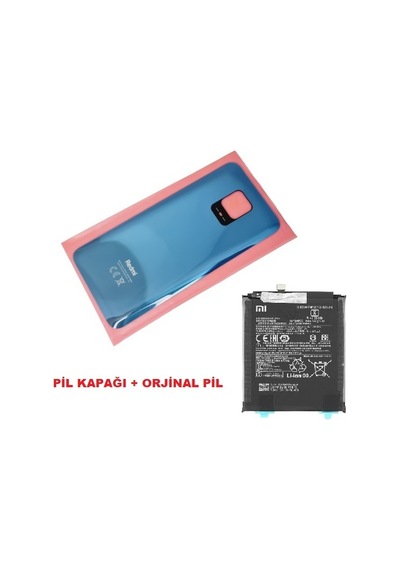 Tkgz Xiaomi Redmi Note 9s Arka Kapak Batarya Kapağı + Pil Cam Gri
