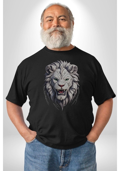 Siyah Kaplan Kükreme Unisex Unisex Siyah Organik Baskılı T-shirt Penye Yüksek Kalite Siyah