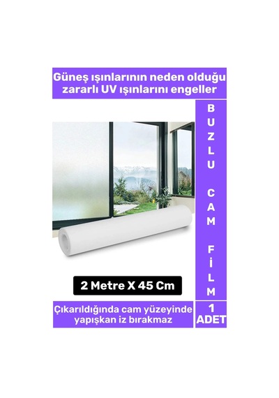 İz Bırakmaz İç Göstermez Gizlilik Ofis Salon Banyo Uv Koruyucu Buzlu Cam Film 2metre X 45 Cm