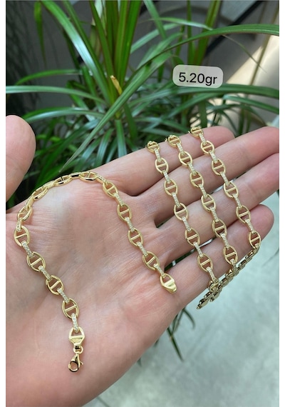 Çgk Çiğdem Gürel Kuyumculuk Taşlı Tarz Hallow Altın Bileklik Gold