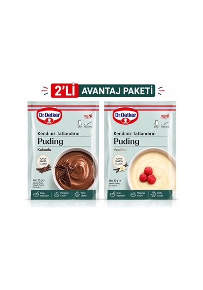 Kakaolu & Vanilinli Puding 2 Li Avantaj Paketi İki Sevilen Lezzet Tek Pakette - 905693938