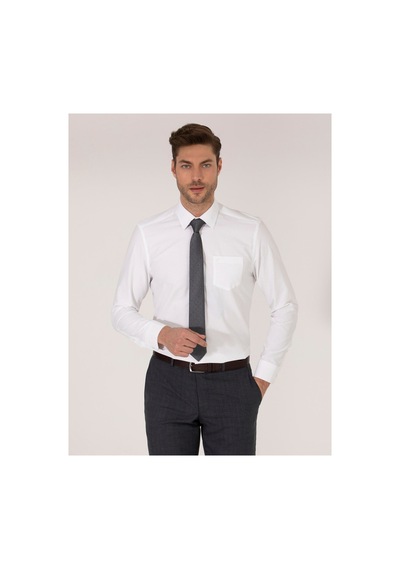 Pierre Cardin Regular Fit Uzun Kollu Klasik Erkek Gömlek Beyaz