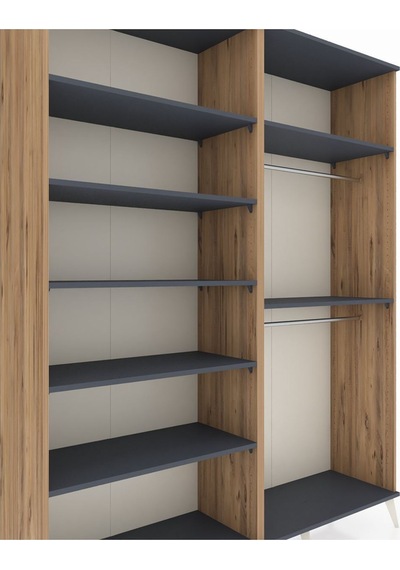Hyperion Gardrop 7 Raflı 2 Askılı 176x44x221 Çam-antrasit Antrasit Hyperion Gardrop 7 Raflı 2 Askılı 176x44x221 Çam-antrasit Antrasit