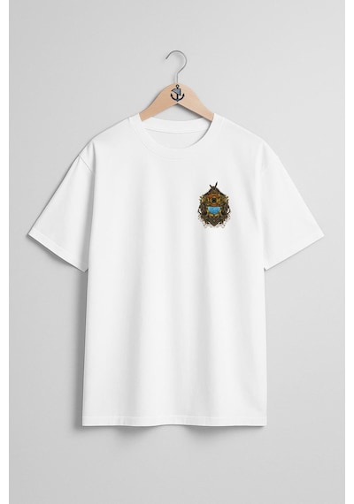 Bahriyeli Collection Oversize Dalgıç Antique Diving Helmet Cep Ve Sırt Tasarımlı Unisex T-shirt Beyaz