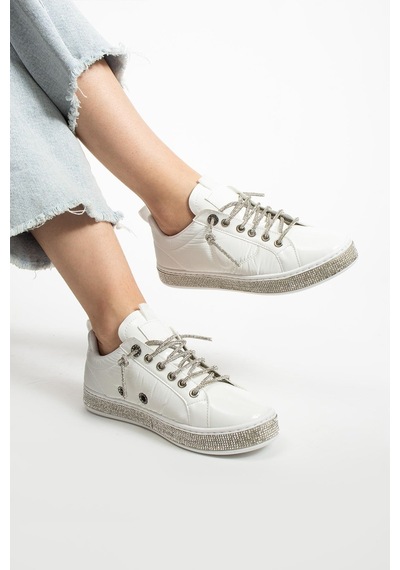 Paris Beyaz Taşlı Ortopedik Sneaker Mh22513-beyaz Beyaz