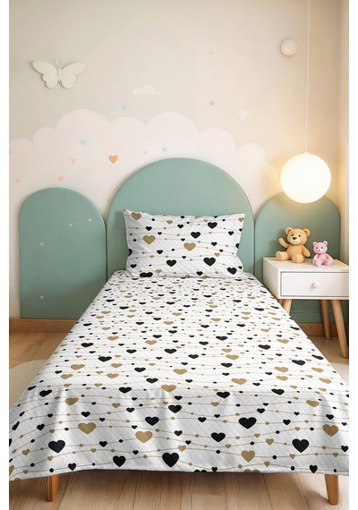 Siyah Kalpli Modern Genç Odası Tek Kişilik Pike Takımı-bej Geometrik 160x220cm Kapitone Yatak Örtüsü Dingin Kumsal Uyumu