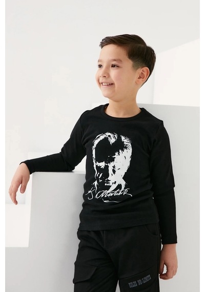 Atatürk Baskılı Unisex Çocuk Body 23mcck322180739-siyah Siyah