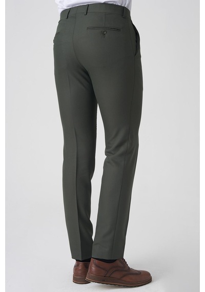 White Stone Alcobaça P1026 Slim Fit Kumaş Pantolon Yeşil Yeşil