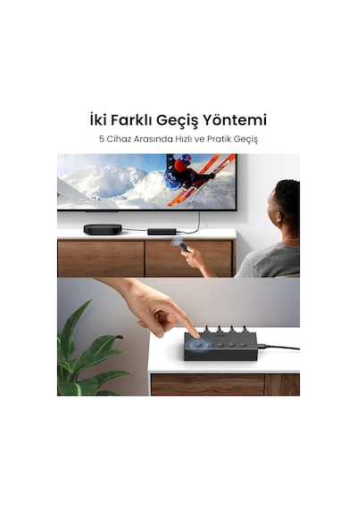 Ugreen 4k/60hz Hdmı 2.0 Switch 5-in-1, 5xhdmı In, 1xhdmı Out, 25857