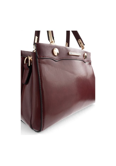 Silver & Polo Silver Polo Bordo - Bordo Düz Cilt Kadın El Çantası Sp1292