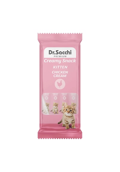 Dr. Sacchi Creamy Snack Tavuklu Krema Yavru Kedi Ödülü 4 Adet