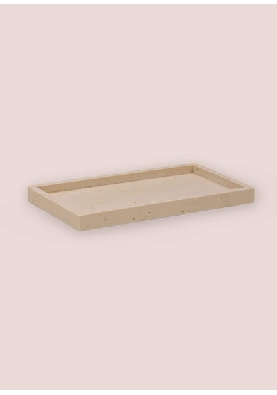 The Mia Travertine Banyo Tepsisi Bej 28x16x3 Cm Çok renkli