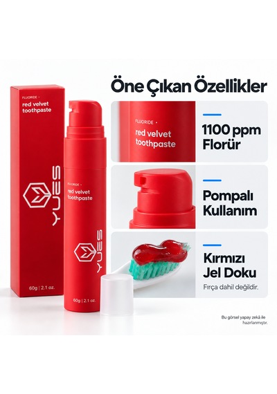 Yues Red Velvet Florürlü Pompalı Diş Macunu 60 G Beyazlatma