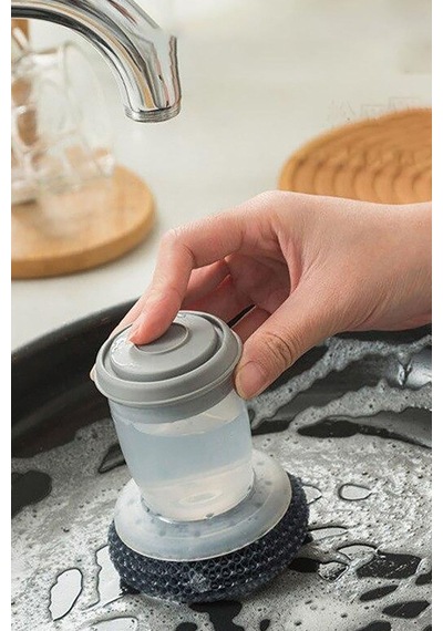Soap Dispenser Kitchen Brush Sıvı Deterjan Hazneli Bulaşık Fırçası Ve Stand