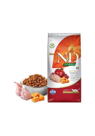 N&D Pumpkin Tahılsız Bal Kabaklı Bıldırcınlı ve Narlı Kısırlaştırılmış Yetişkin Kedi Maması 5 KG