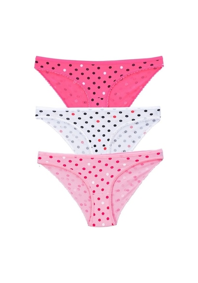 Pemilo Kadın 3'Lü Paket Desenli Bikini Külot Karışık (481017853)-Tek Ebat-Karışık Çok Renkli