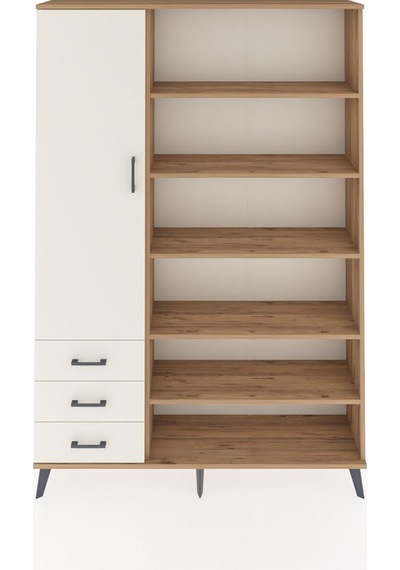 Arges Dolap 9 Raflı 3 Çekmeceli 3 Kapaklı 132x30x195 Çam-ayta... Çam