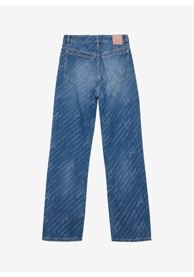 Boss Mavi Kadın Yazı Baskılı Denim Pantolon 50545081