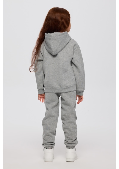 Panço Kız Çocuk Kapüşonlu Gri Sweatshirt