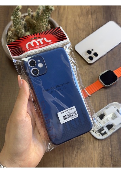 Apple iPhone 11 Uyumlu Süper İnce Mat Ultra Thin Silikon Kılıf Lacivert