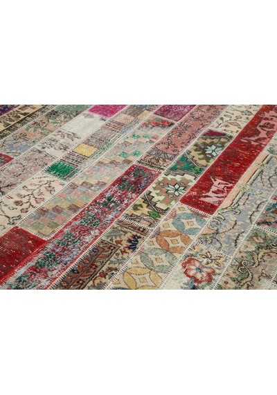 Bespoky Patchwork Modern Çok Renkli Salon Halısı El Dokuma 31005