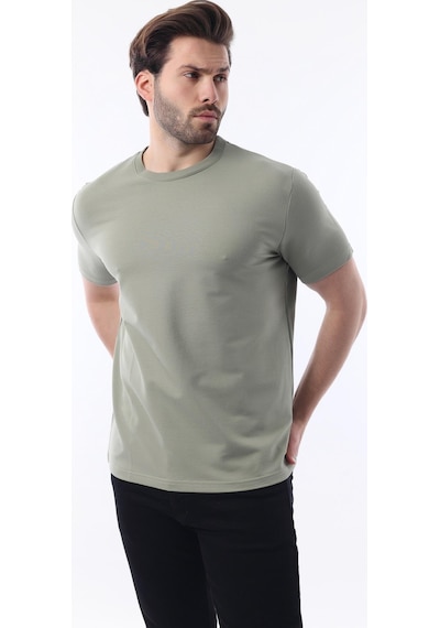 Madmext Mint Yeşili Bisiklet Yaka Basic Kısa Kollu Tişört 7042 Mint Yeşili