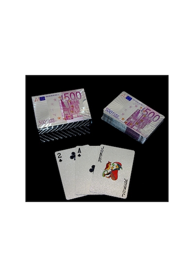 10 Adet İskambil Kart Destesi Euro Tasarımlı Gümüş Oyun Kartı, Masa Oyunları İçin Playing Cards