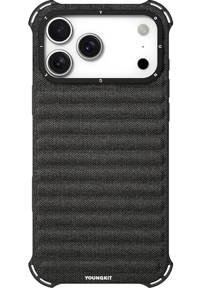 Apple Uyumlu iPhone 17 Pro Max Kılıf M-safe Şarj Özellikli Youngkit Canvas Serisi Kapak Siyah Siyah