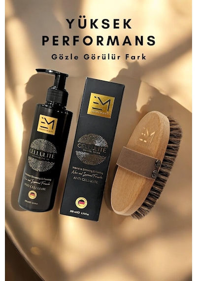 Em Amanos Beauty Selülit Kremi 200 ML + Selülit Karşıtı Doğal At Kılı Fırçası