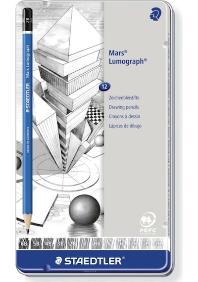 Staedtler Mars Lumograph Karakalem 12'Li Set