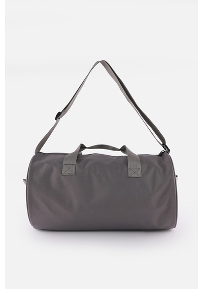 İcone Bag Unisex Spor Çanta Silindir Model, Baskılı, Ön Ve İç Cepli, Yan Saplı, Ayarlanabilir Omuz Askılı Gri
