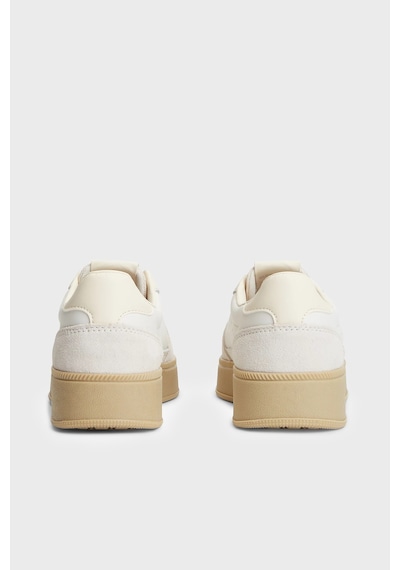 Tommy Jeans Logolu Deri Sneaker Ayakkabı Kadın Ayakkabı En0en03091 Ybl Beyaz