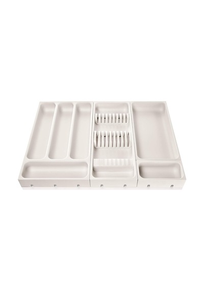 Flexispace 899430 Mutfak Gereçleri İçin Çekmece Düzenleyici, Plastik, Beyaz, 37 X 22 X 4,5 Cm Diğer