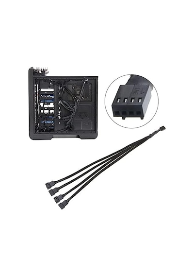 4987 4 Pin Fan Çoklayıcı Y Pwm Çoklayıcı Splitter Kablosu 4 Port Standart
