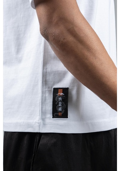 Maraton Sportswear Oversize Erkek Bisiklet Yaka Kısa Kol Basic Beyaz T-shirt 23245-beyaz